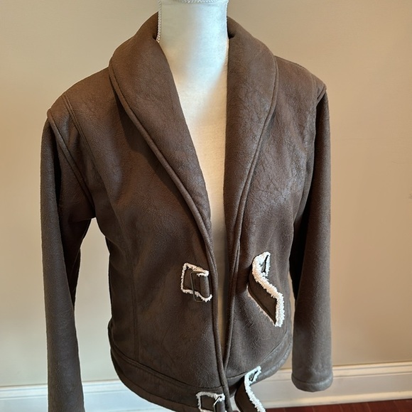 Straight Down Brown Bomber Jacket Size Large - Picture 7 of 8